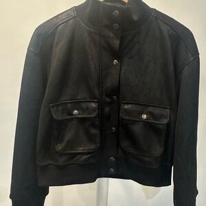 Evereve Black Bomber Jacket